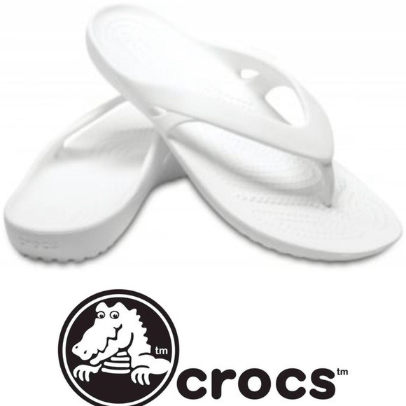 CROCS Shoes - Comfy Crocs  kadee II white flip flops❤️